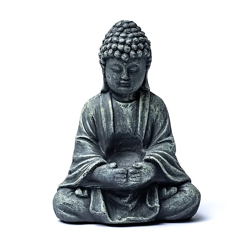 Buddha med glasljuslykta 28 cm