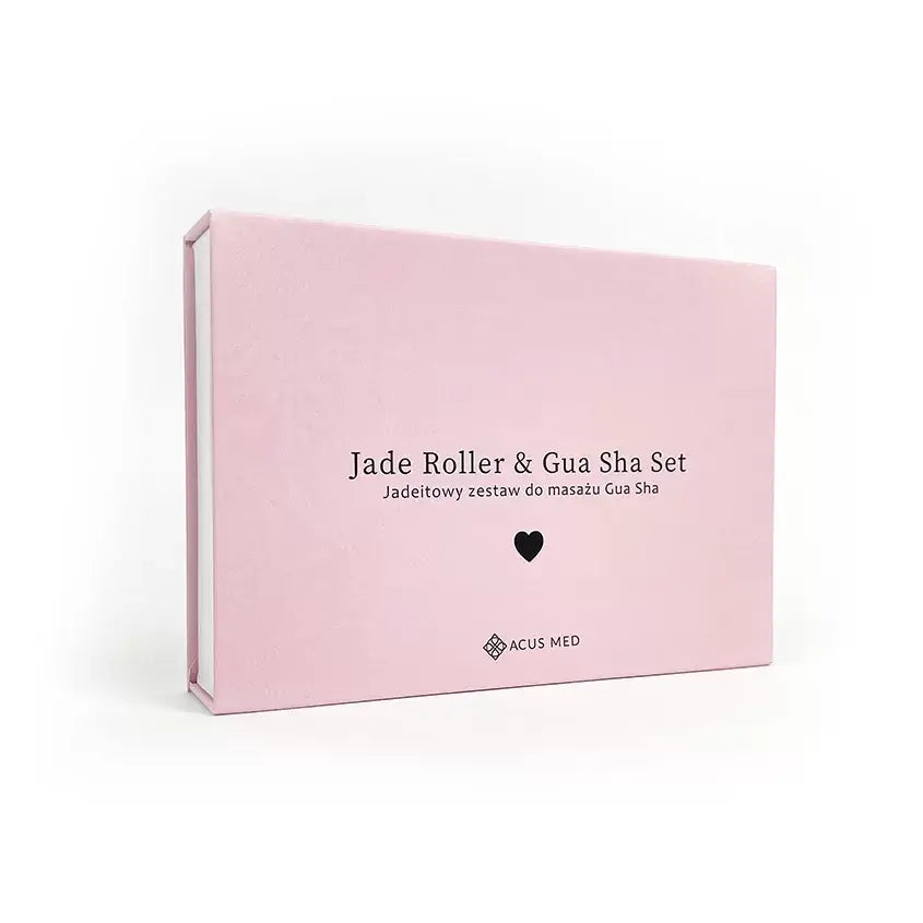 Gua Sha-set med jaderulle och sten