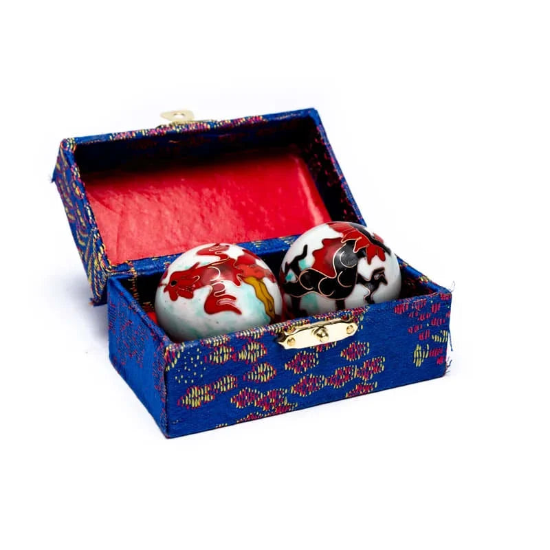 Kiinalaiset terveyspallot – Baoding-pallot 4 cm Dragon & Phoenix