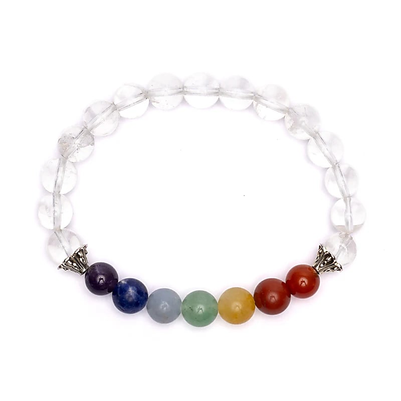 Rannekoru 8mm Chakra Kirkas kvartsi