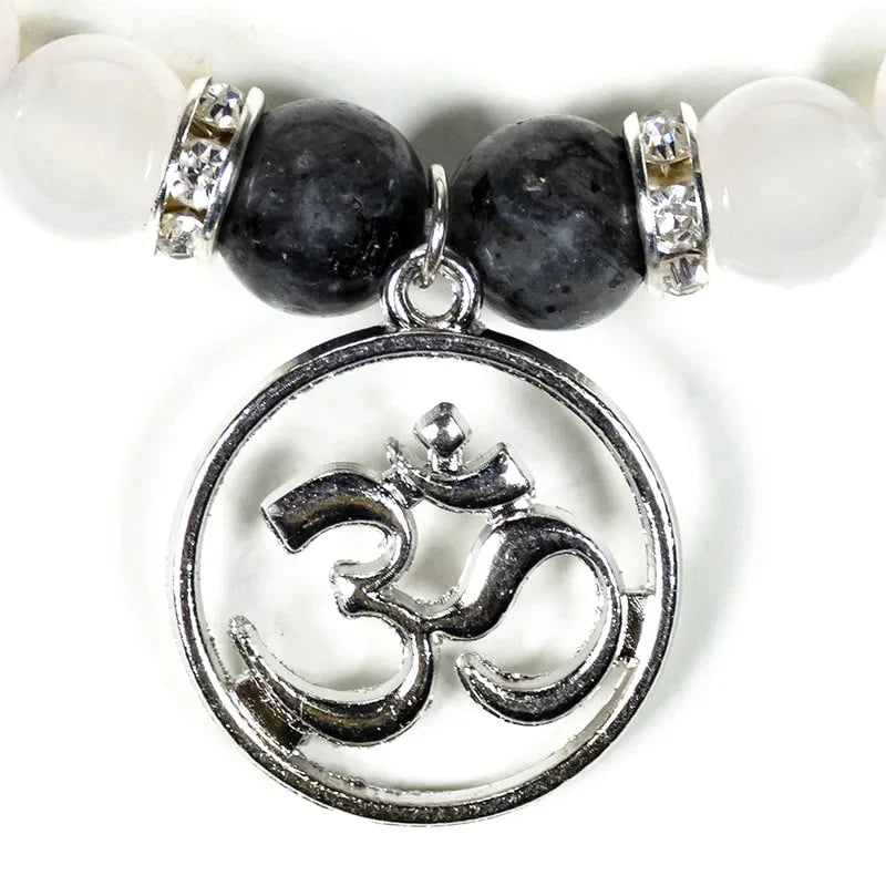 Armband 8mm Labradorit & Agat