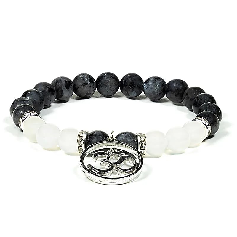 Armband 8mm Labradorit & Agat