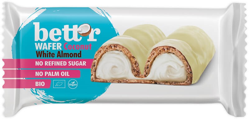 Bett´r Valkosuklaa-vohvelipatukka, kookos 33g