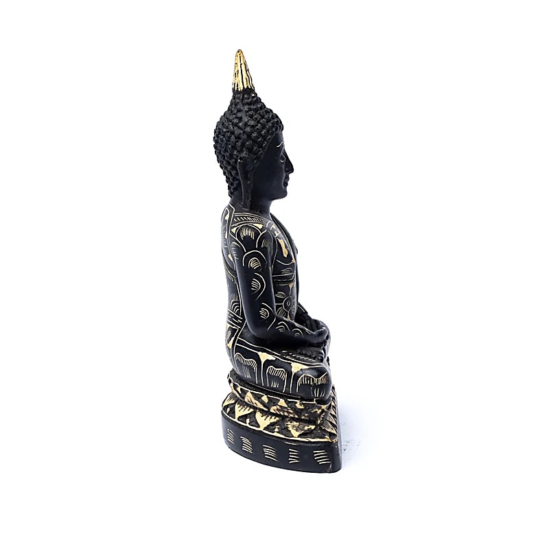Meditaatio Buddha 17cm, musta