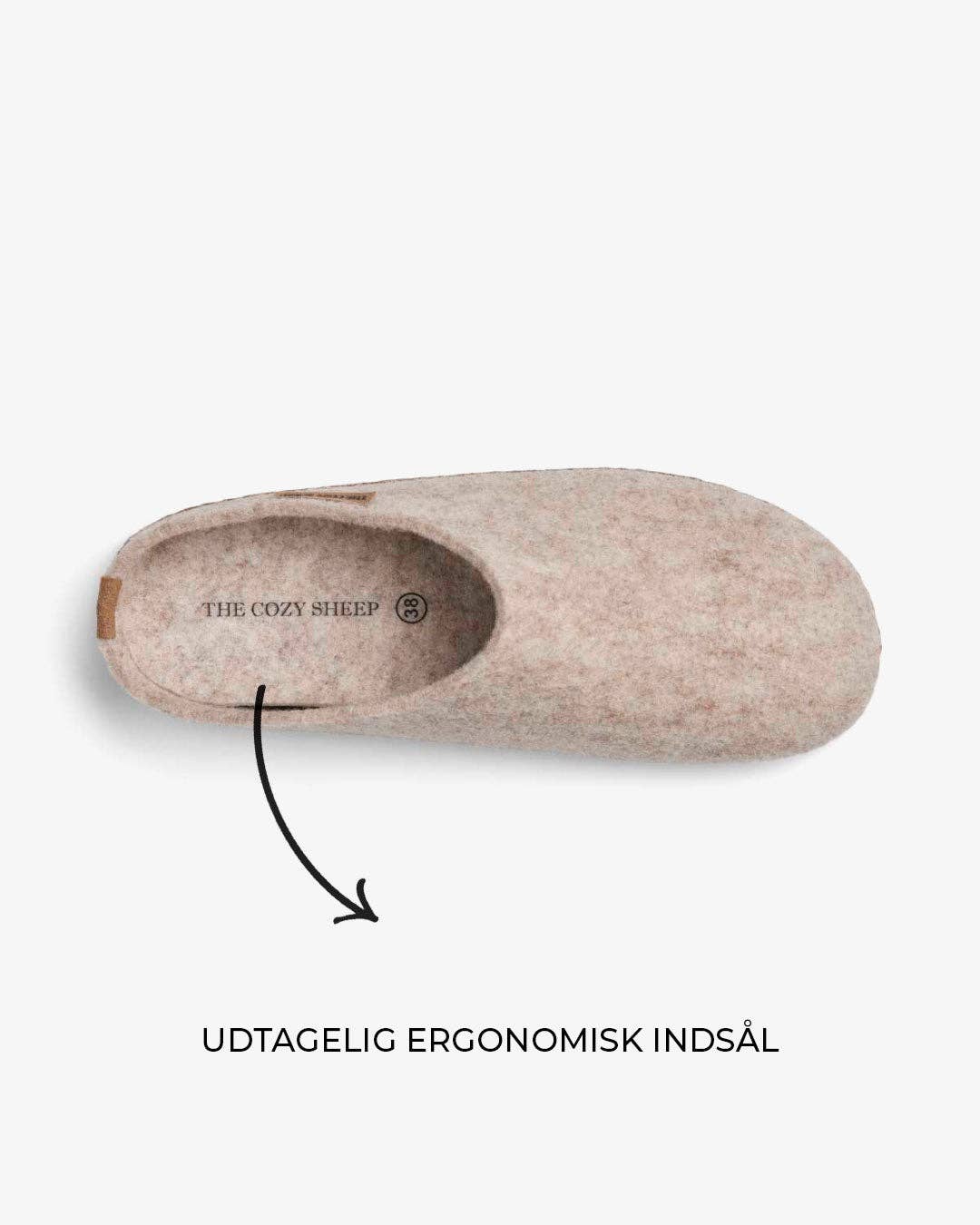Lampaanvillatohvelit - beige, nahkapohja