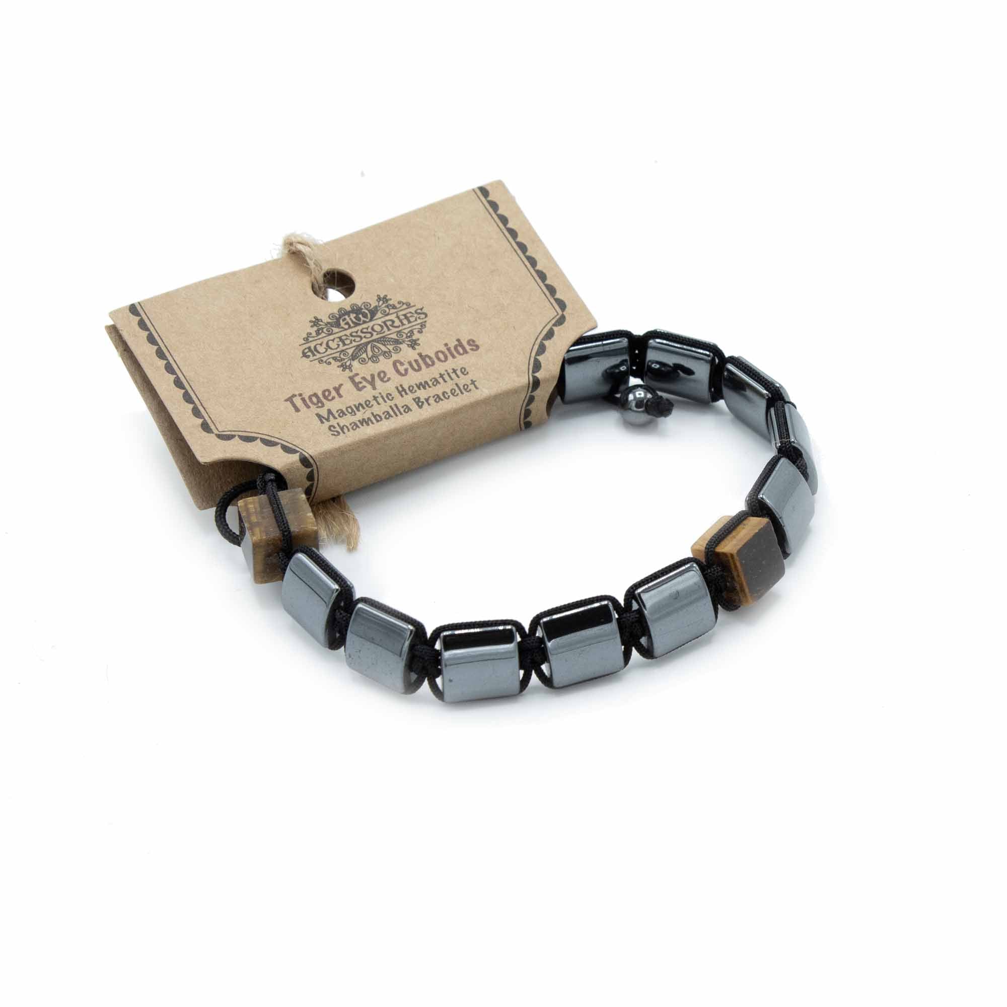 Magnetisk Hematit-Tigeröga Shamballa-armband