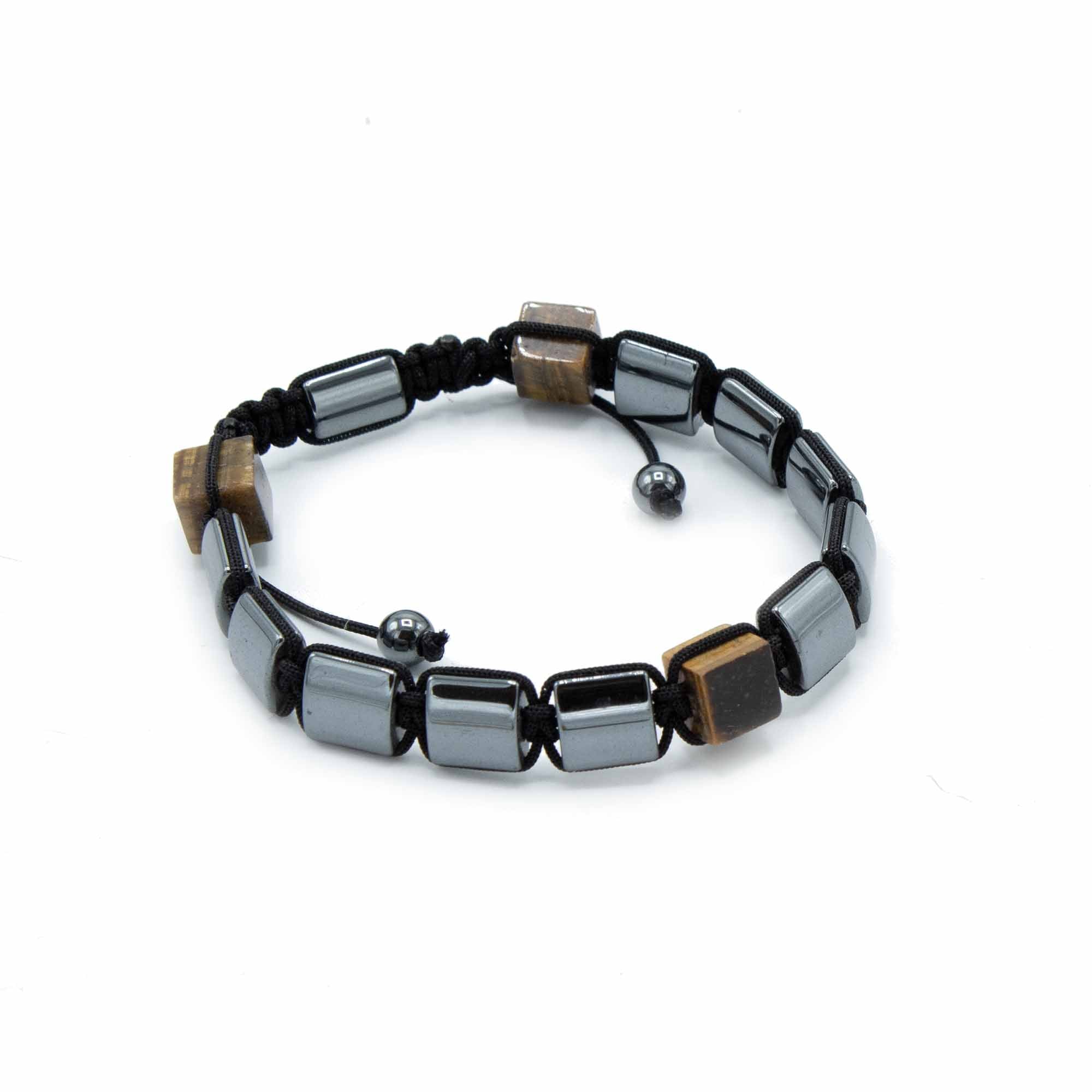 Magnetisk Hematit-Tigeröga Shamballa-armband