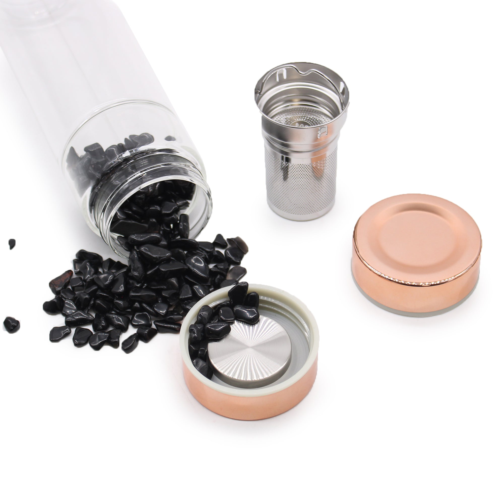 Glasflaska med tesil 500 ml - Ametist