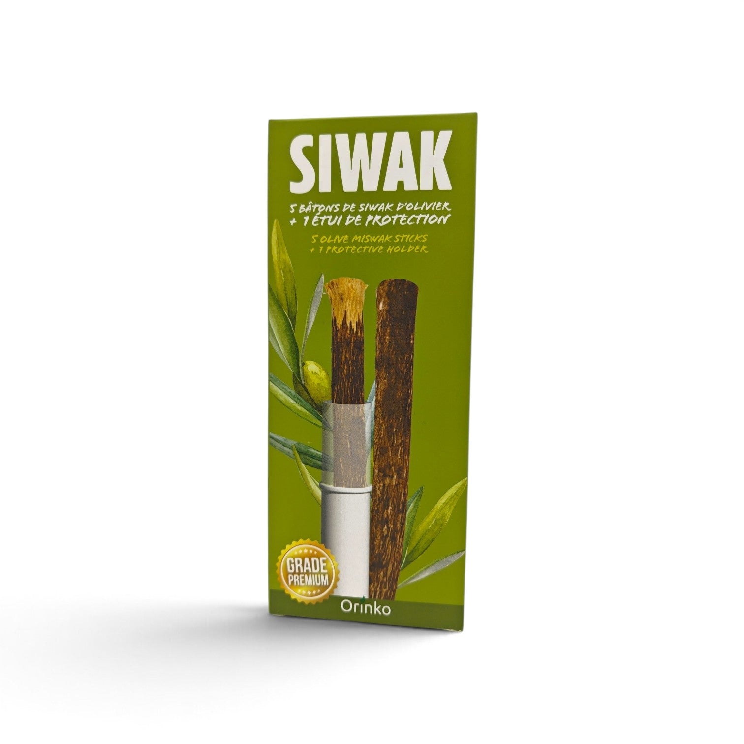 Olive Miswak Siwak Hammastikku x5 + 1 suojakotelo