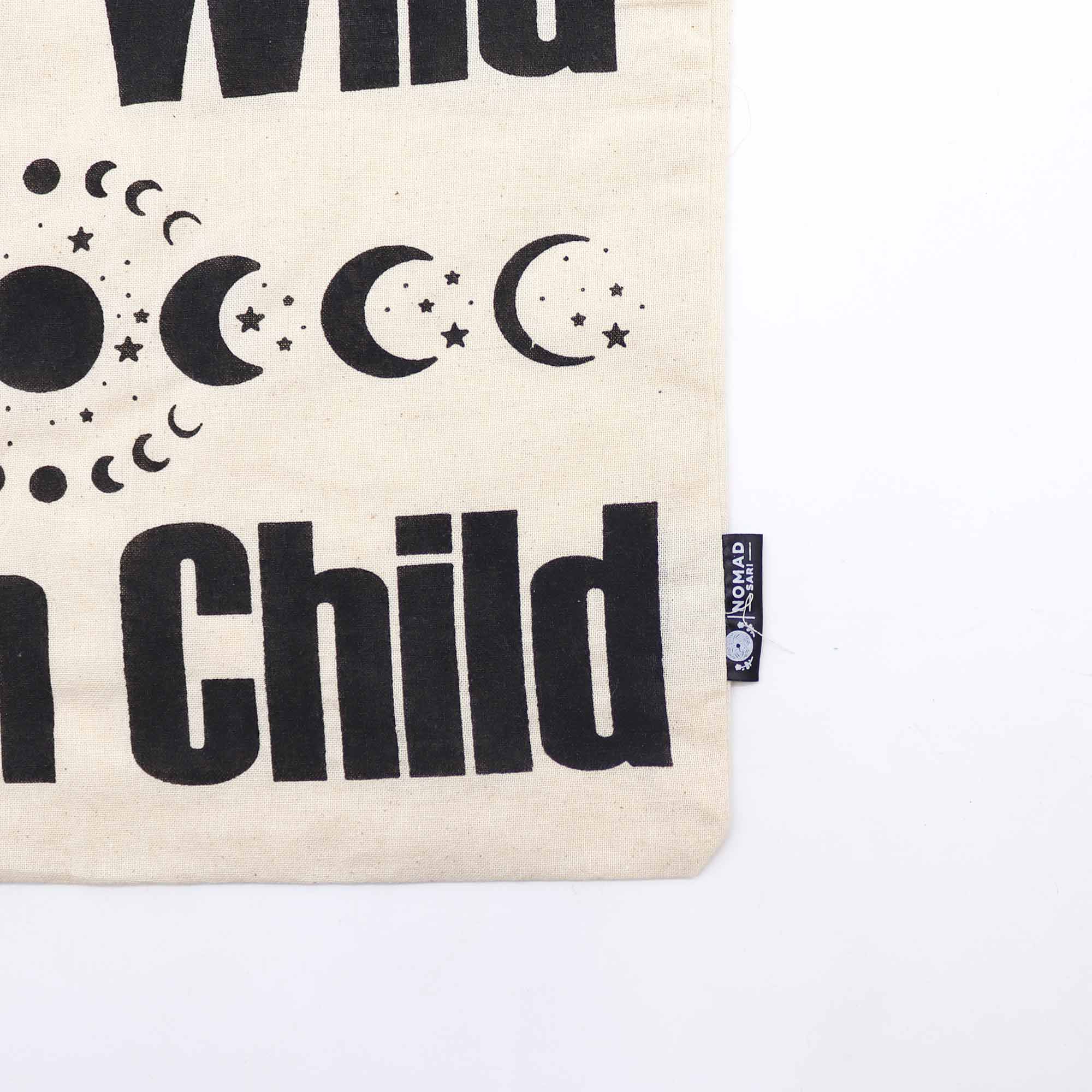 Puuvillakassi Stay Wild, Moon Child 40x36cm