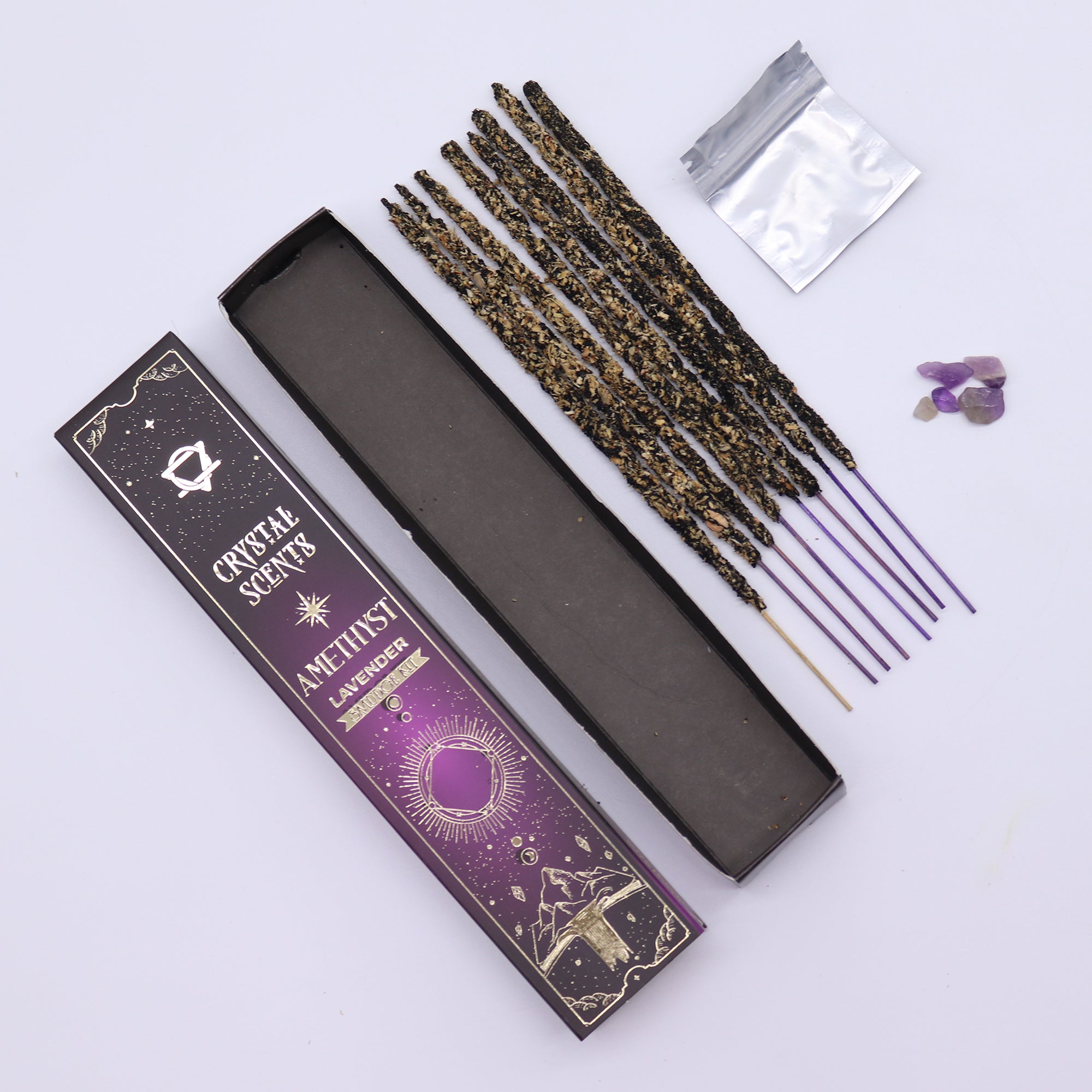 Lavendel &amp; Ametist – Smudge-rökelseset