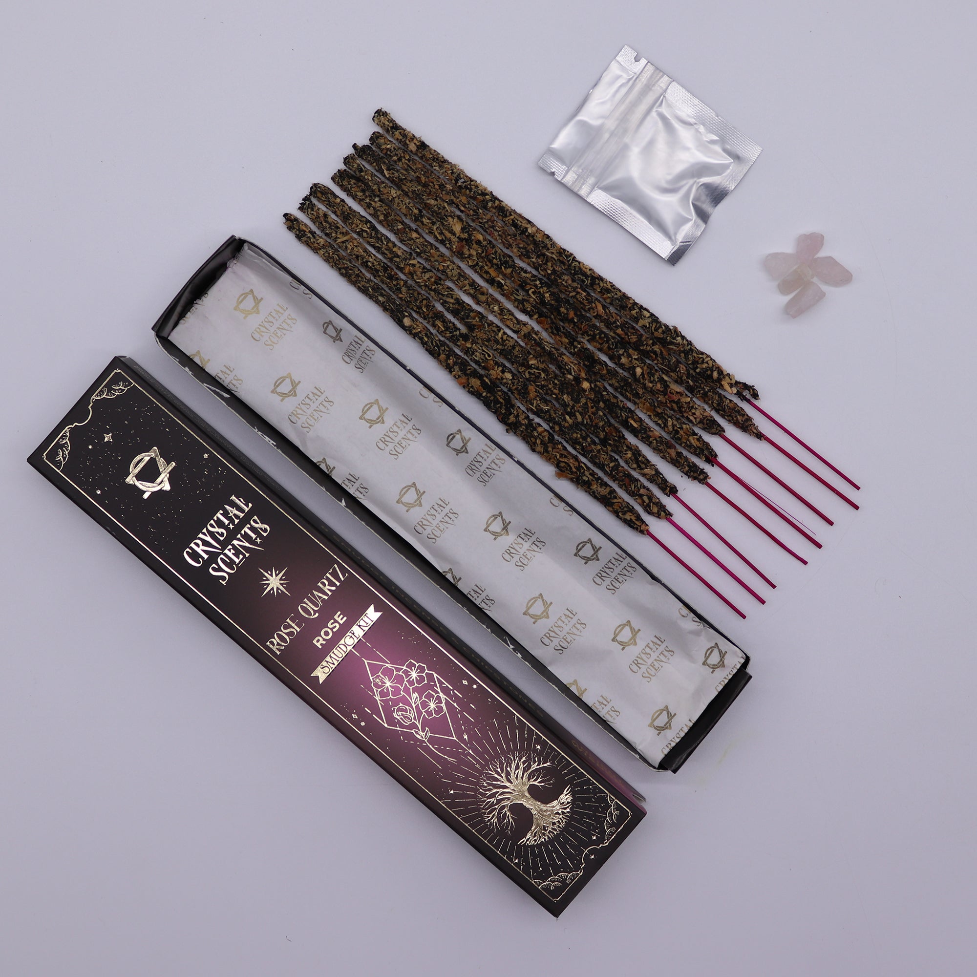 Ruusu & Ruusukvartsi – Smudge-suitsukesetti