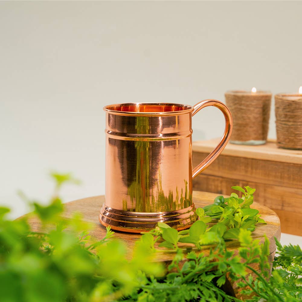Pure copper mug/beer stein smooth large - 440 ml