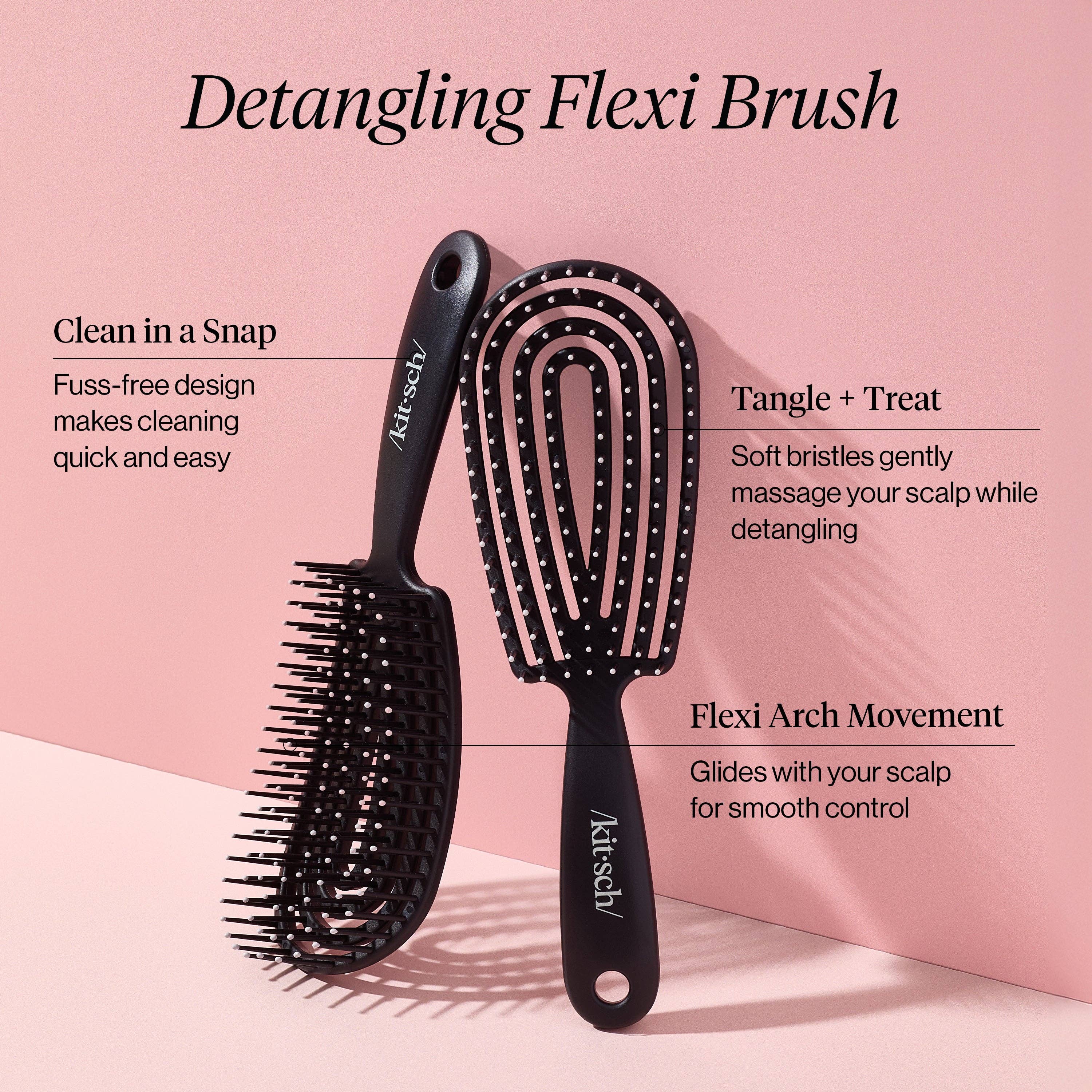 Detangling Flexi Brush - Svart, utredningsborste