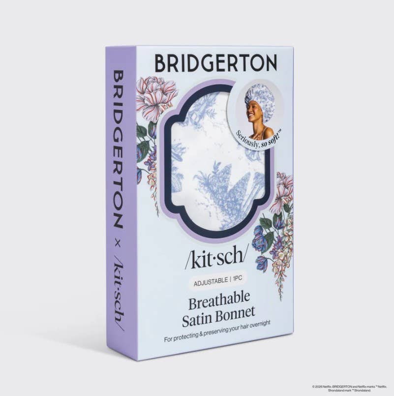 Bridgerton x Kitsch Andningsbar Satinmössa i Garden Toile