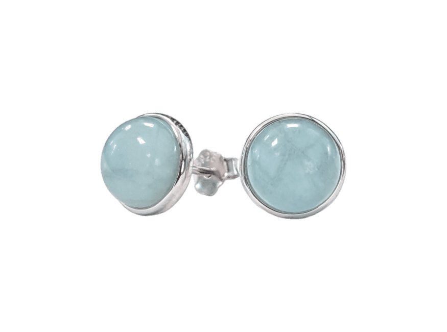 Sterling Silver Korvakorut - Akvamariini AA 8mm
