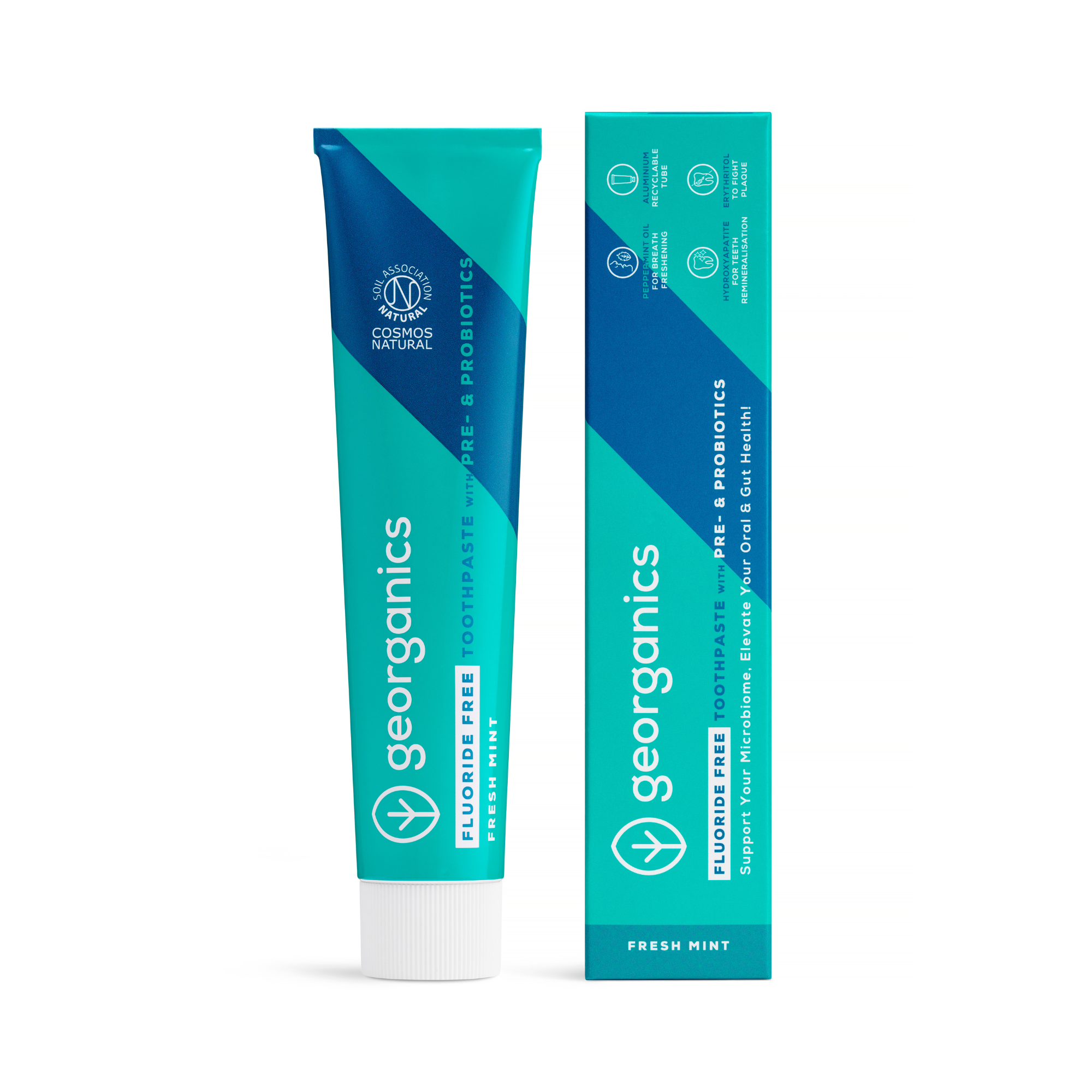 Georganics Pre- & Probiotisk Tandkräm – Fresh Mint 75 ml (Fluoridfri)