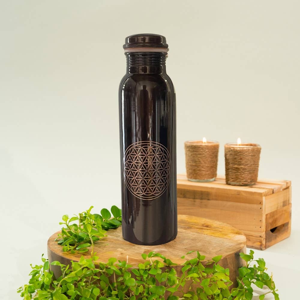 Kuparipullo Elämänkukka – Antique Finish | 950 ml