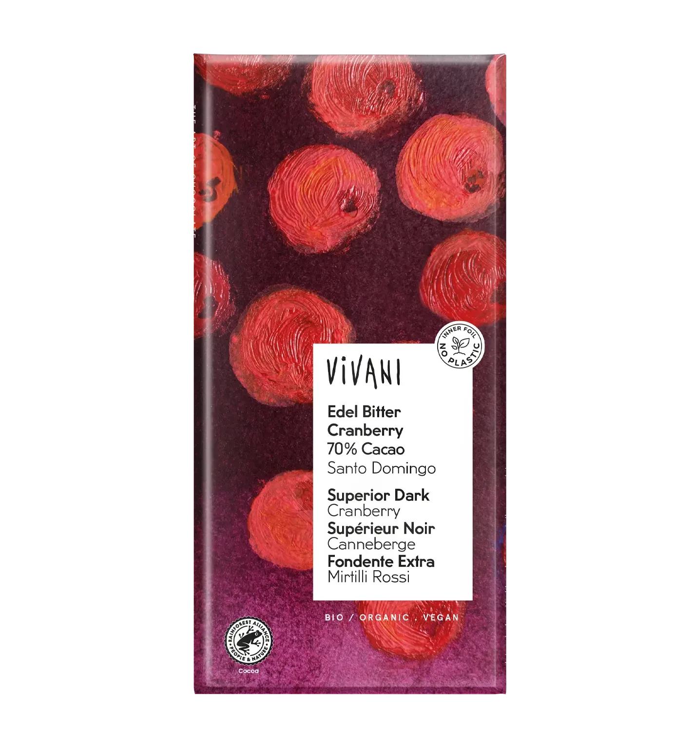 Vivani Tumma Suklaa Karpalo, 80g
