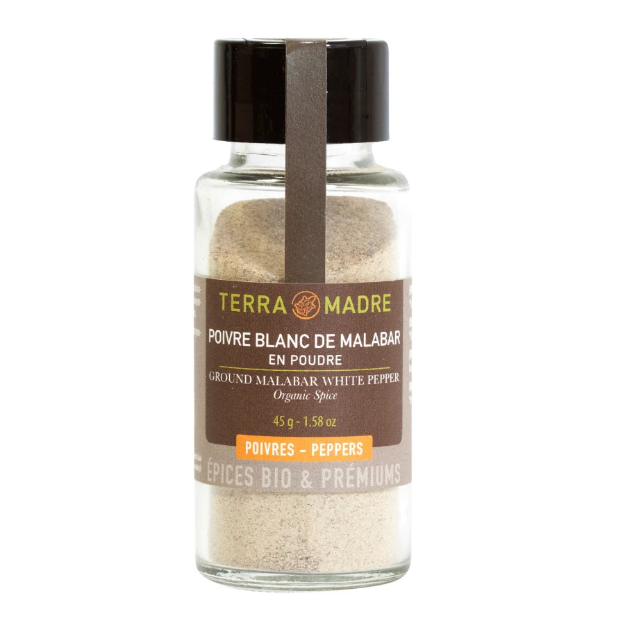 Terra Madre Jauhettu Malabar Valkopippuri 45g -Luomu