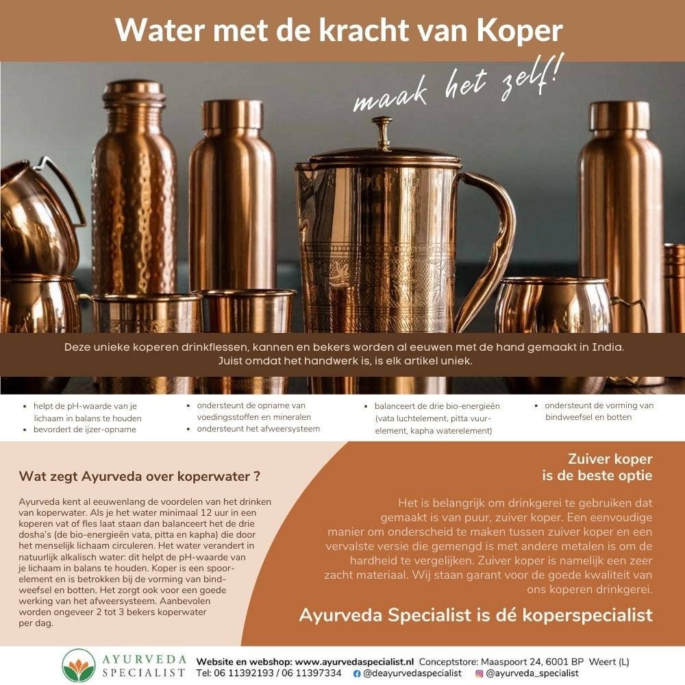 Pure Copper Water Bottle Curve Hammered ± 950 ml