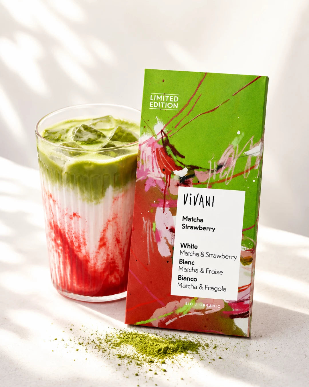 Vivani Luomu Matcha Mansikka valkosuklaa 80g