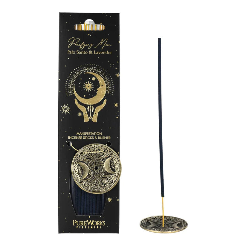 Purifying Moon -rökelseset Palo Santo & Lavendel + rökelsehållare