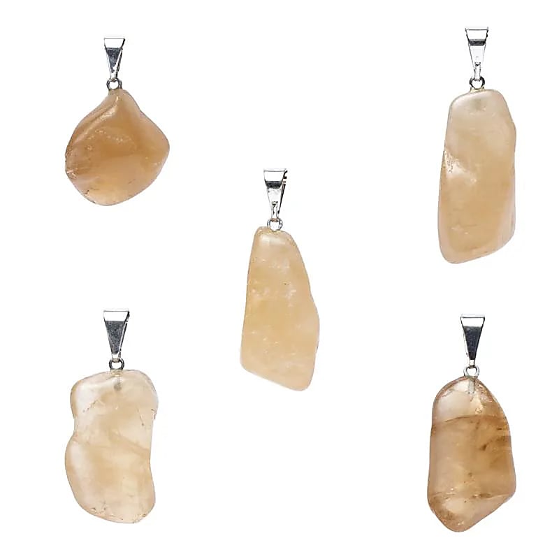 Hängsmycke trumslipad Äkta Citrin ca 2,5 cm