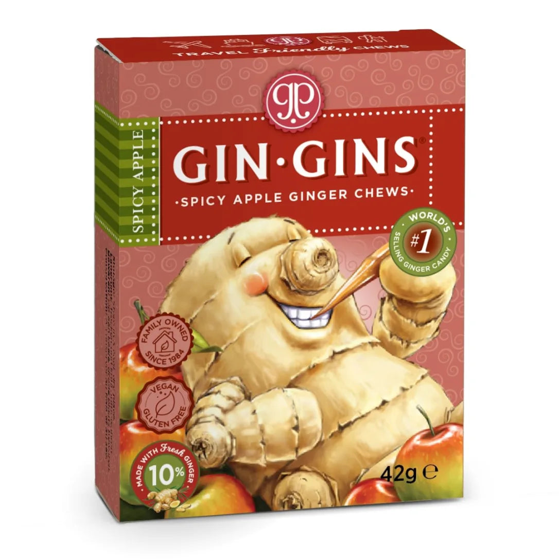 Gin Gins Kryddiga Äpple Ingefära Tuggtabletter 42g