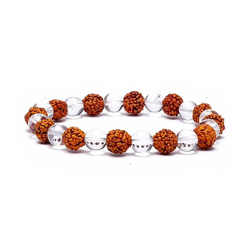 Rannekoru Rudraksha & Kirkas Kvartsi