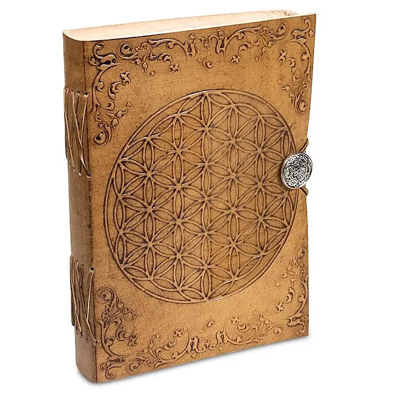 Anteckningsbok i läder Flower of Life