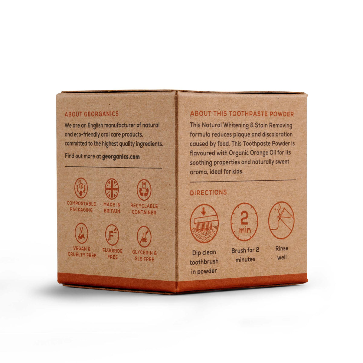 Georganics Mineral Toothpaste Powder Orange – luonnollinen hammastahnajauhe 60 ml