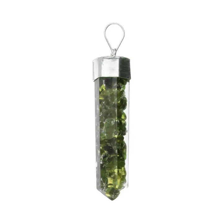 Pennhänge Peridot, silverpläterad