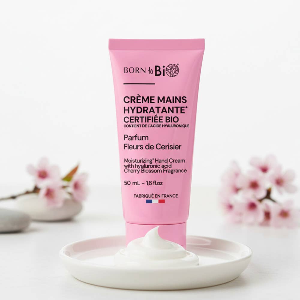 Born to Bio Kosteuttava Käsivoide Kirsikankukka 50 ml | Hyaluronihapolla 50ml