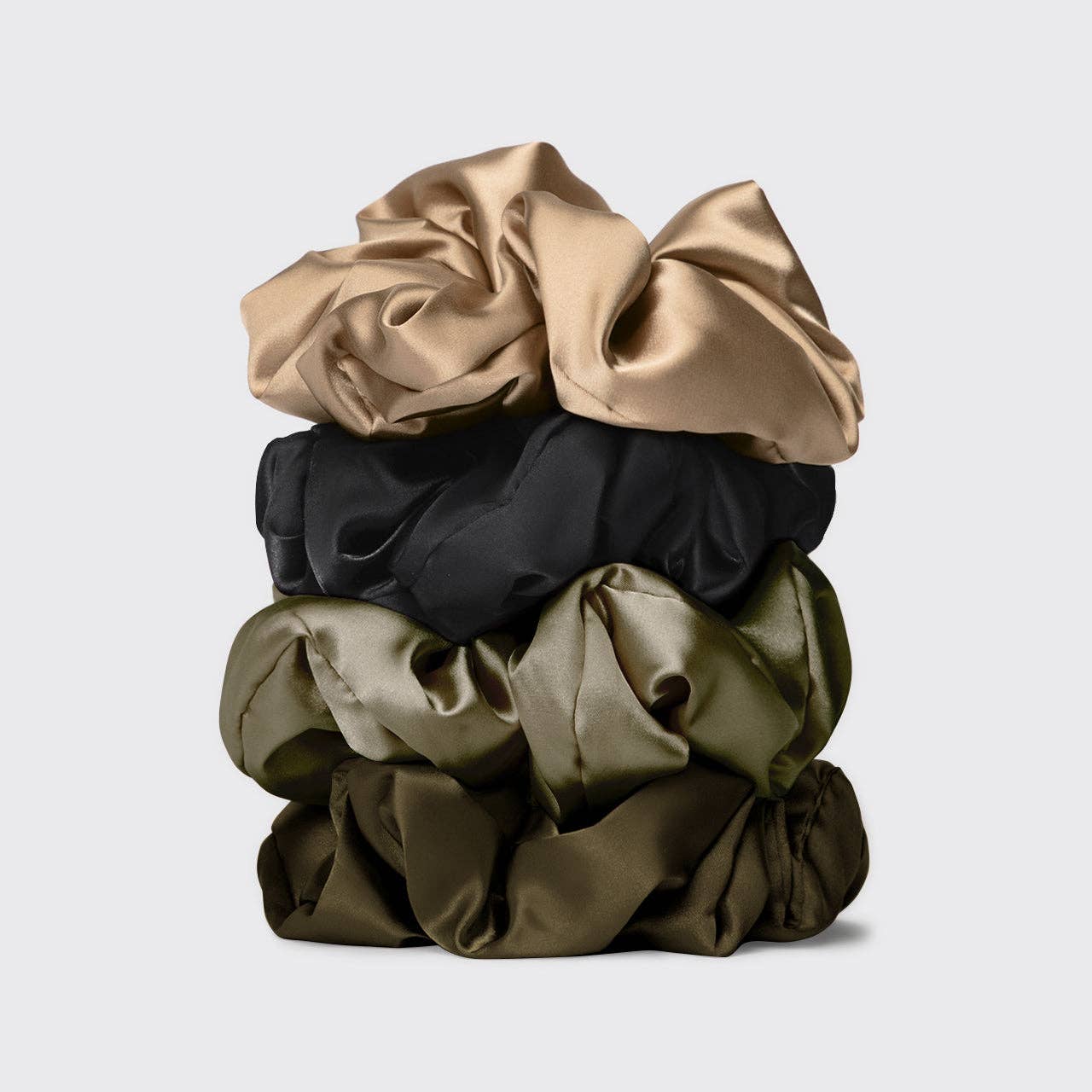 Pillow Scrunchies® in Satin 4kpl  - Musta