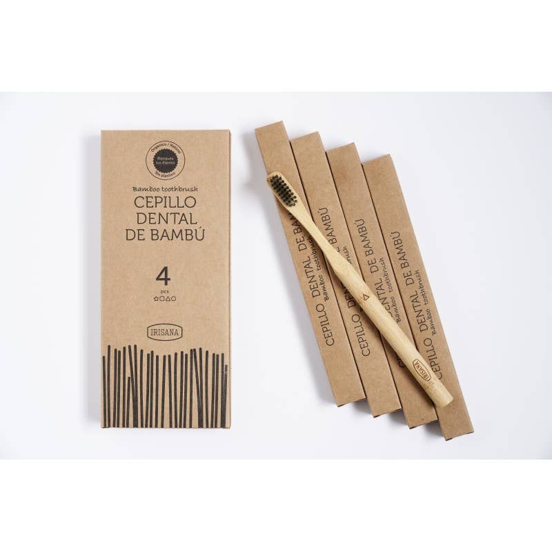 Bamboo Active Carbon Toothbrush - Box of 4 Irisana Units
