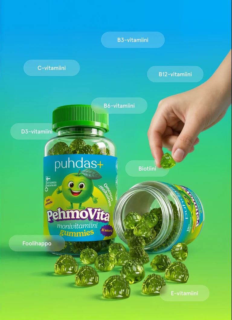 puhdas+ PehmoVita Omena Gummies 75kpl