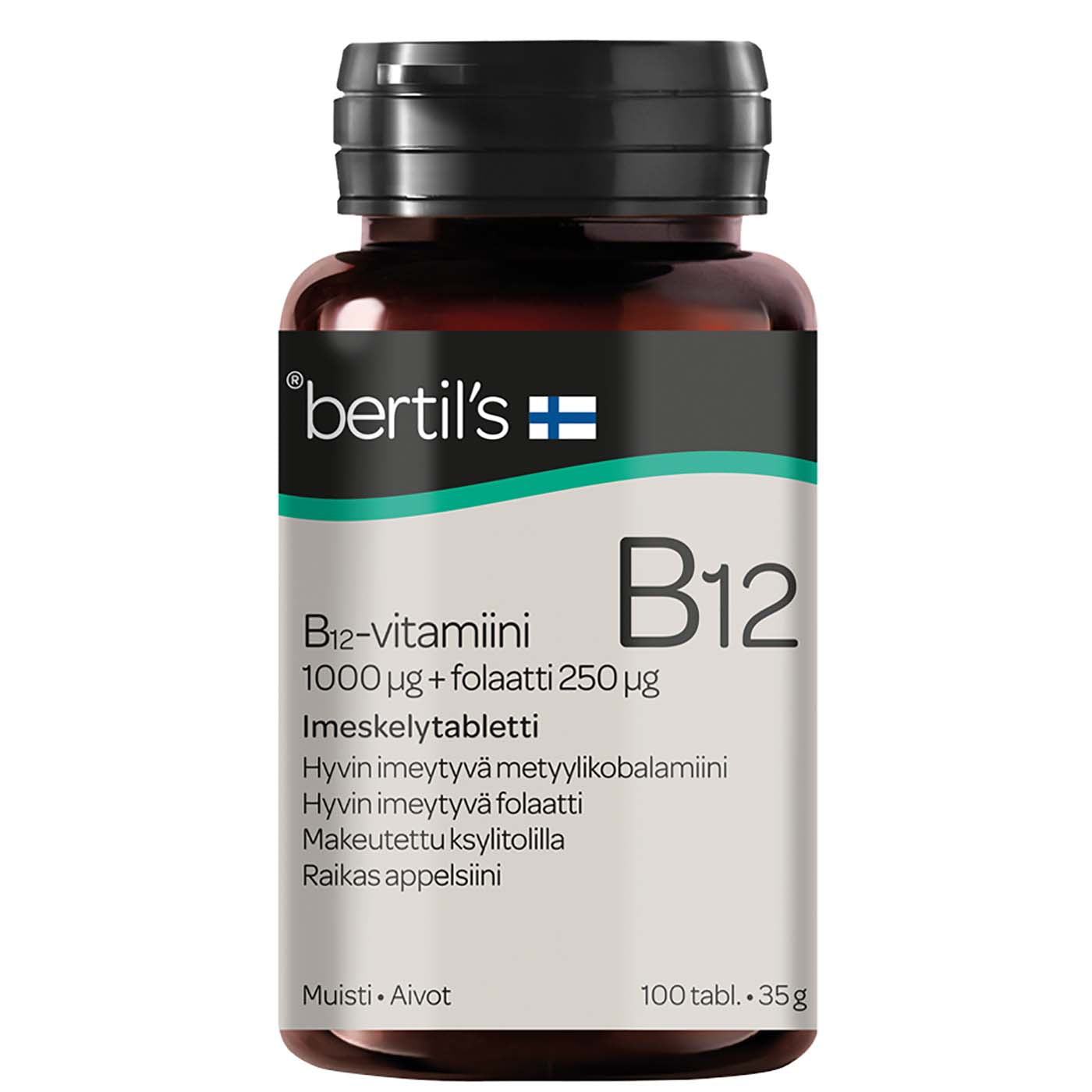 Bertils B12-vitamiini+folaatti 100tbl.