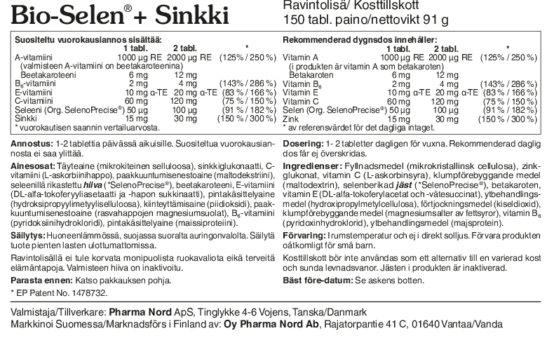Bio-Selen+Zinc 150tbl.