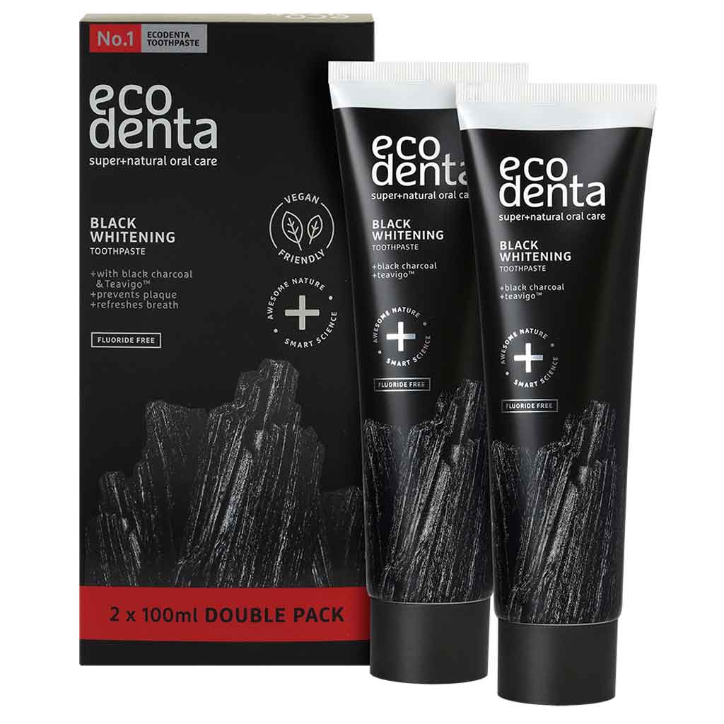 Ecodenta Black Whitening Tandkräm 2x100ml