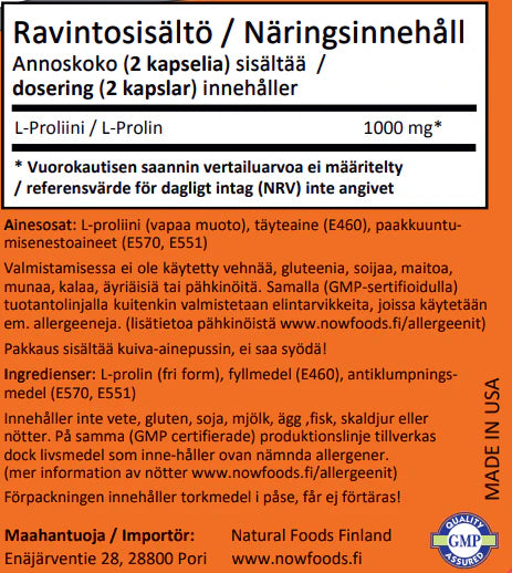 L-Prolin 500 mg 120 kapslar