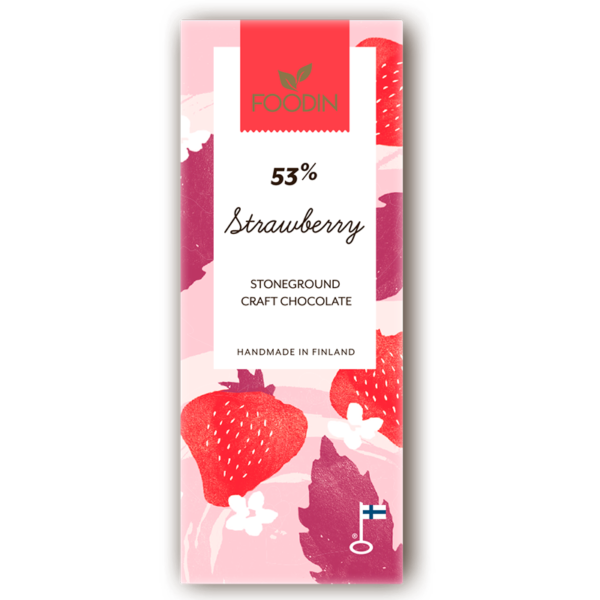 Foodin - Rawchoklad 53% (L) Jordgubb