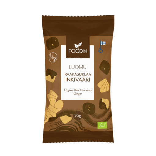 Foodin - Rawchoklad ingefära, (L) 70g