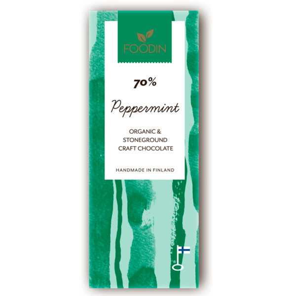 Foodin - Råchoklad (L) 70 % pepparmint