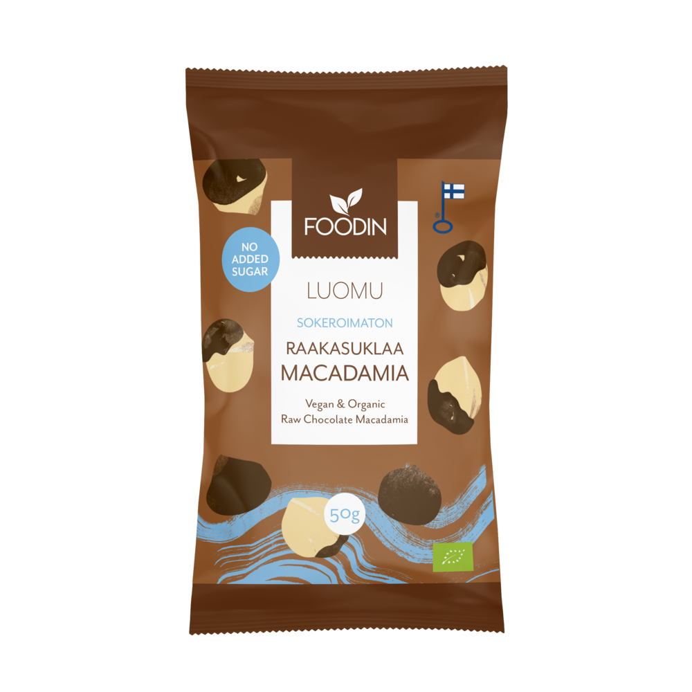 Foodin - Raakasuklaamacadamia sokeroimaton (L) 50g