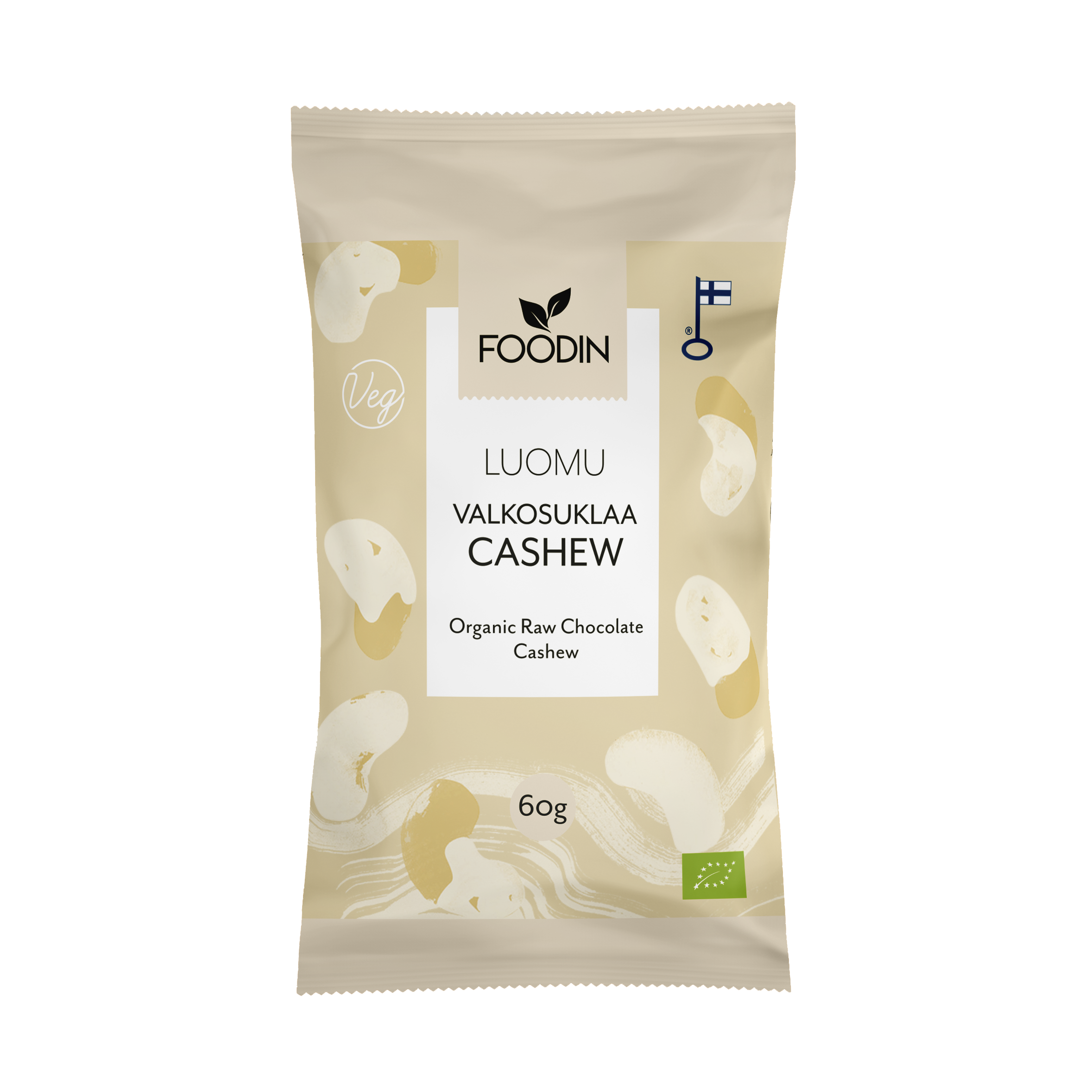 Foodin - Vit choklad cashew (L) 60g