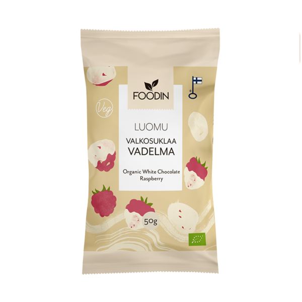 Foodin - Vitchoklad Hallon (L)