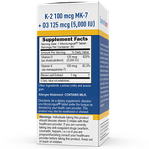K-2 100mcg MK-7 + D 125mcg 60tbl.