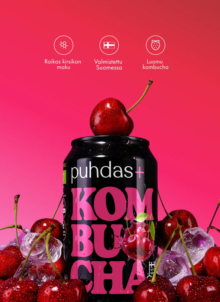 puhdas+ Kombucha Kirsikka 330ml