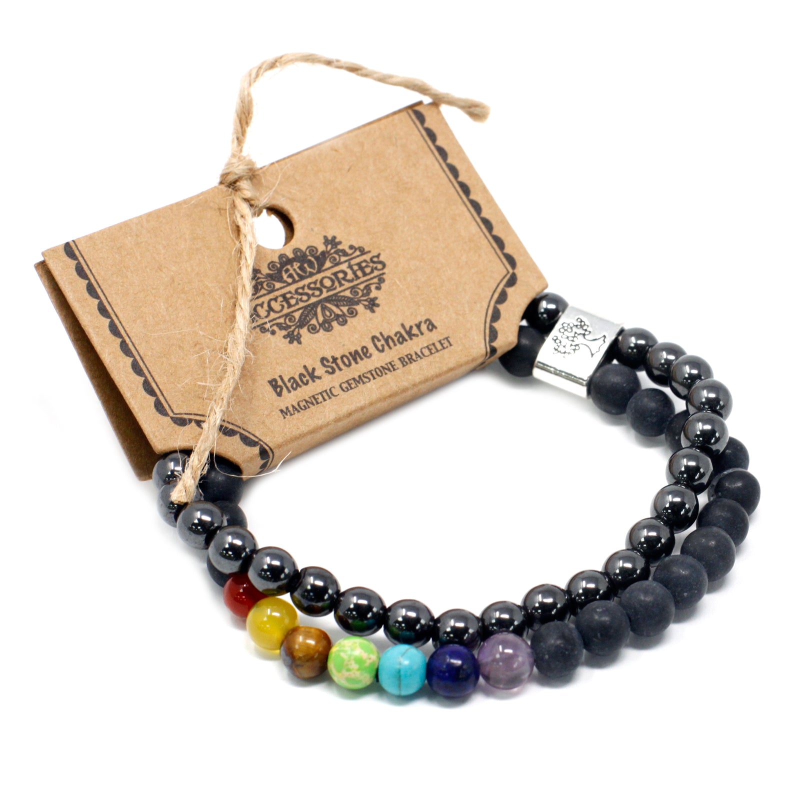 Magneettirannekoru Black Stone Chakra